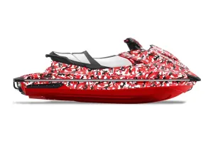 Yamaha Wave Runner GP 1800 Jet Ski Graphic Kit 2017 Morning Wood - Urban Camo Red