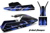 Yamaha Superjet Square Nose Jet Ski Graphic Kit - All Years Tribal Flames Blue