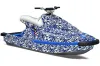 Yamaha Wave Blaster Jet Ski Graphic Kit - 1993-1996 Skull Camo Blue