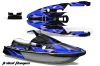Yamaha Wave Runner 3 Jet Ski Graphic Kit - 1991-1996 Tribal Flames Blue