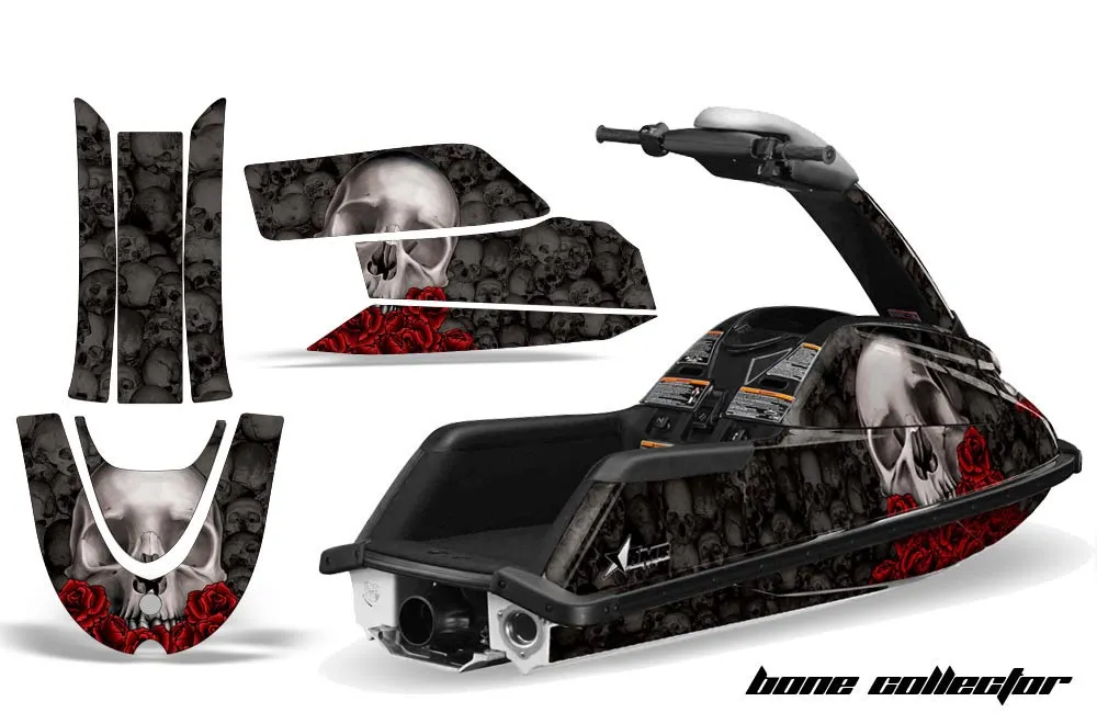 Yamaha Superjet Freestyle Jet Ski Graphic Kit (Round Nose) All Years Bone Collector Black