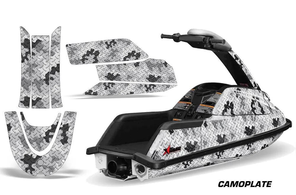 Yamaha Superjet Freestyle Jet Ski Graphic Kit (Round Nose) All Years Camo Plate Silver