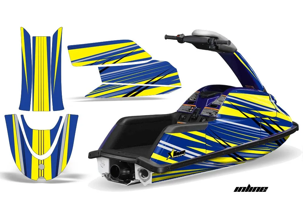 Yamaha Superjet Freestyle Jet Ski Graphic Kit (Round Nose) All Years In Line Yellow