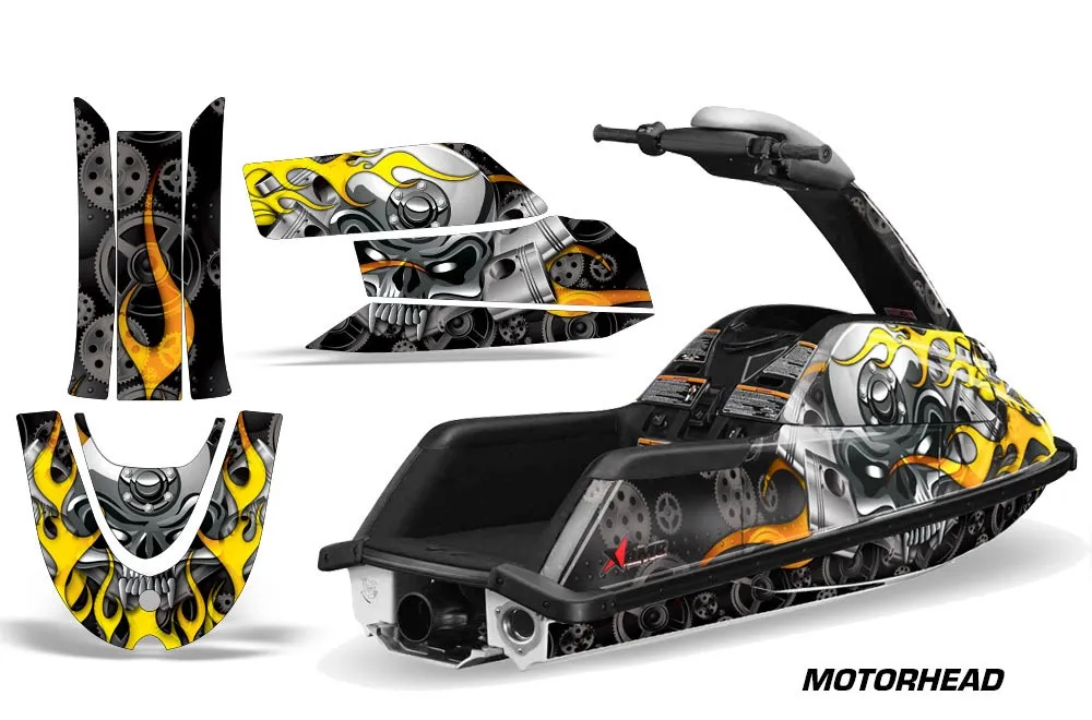 Yamaha Superjet Freestyle Jet Ski Graphic Kit (Round Nose) All Years Motorhead Black