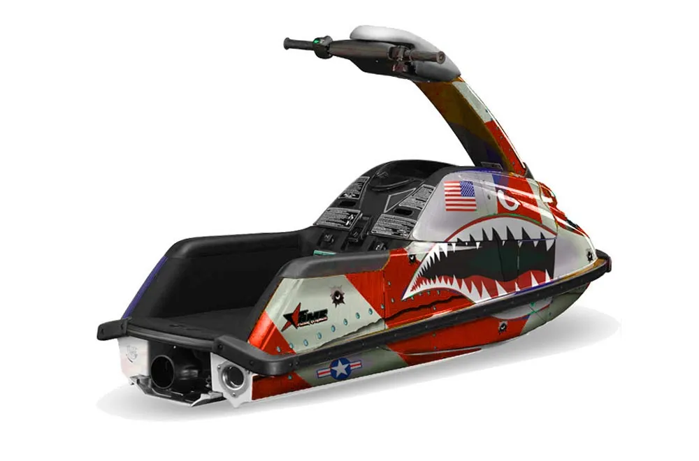 Yamaha Superjet Freestyle Jet Ski Graphic Kit (Round Nose) All Years P40 Warhawk Red