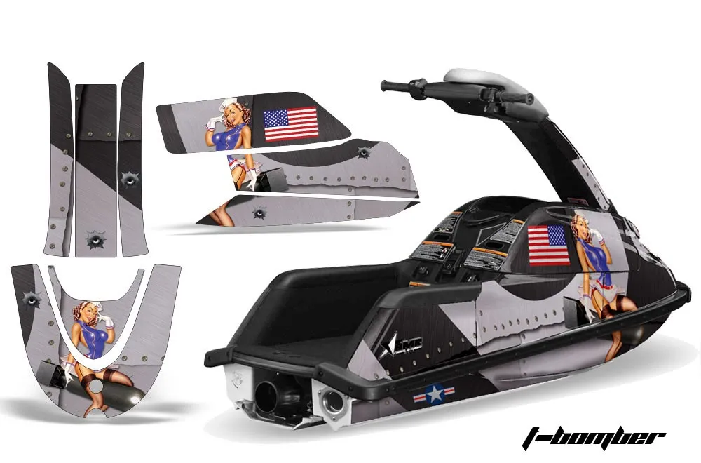 Yamaha Superjet Freestyle Jet Ski Graphic Kit (Round Nose) All Years T Bomber Black