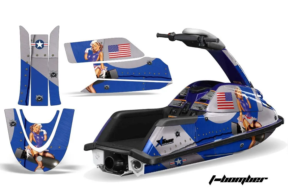 Yamaha Superjet Freestyle Jet Ski Graphic Kit (Round Nose) All Years T Bomber Blue