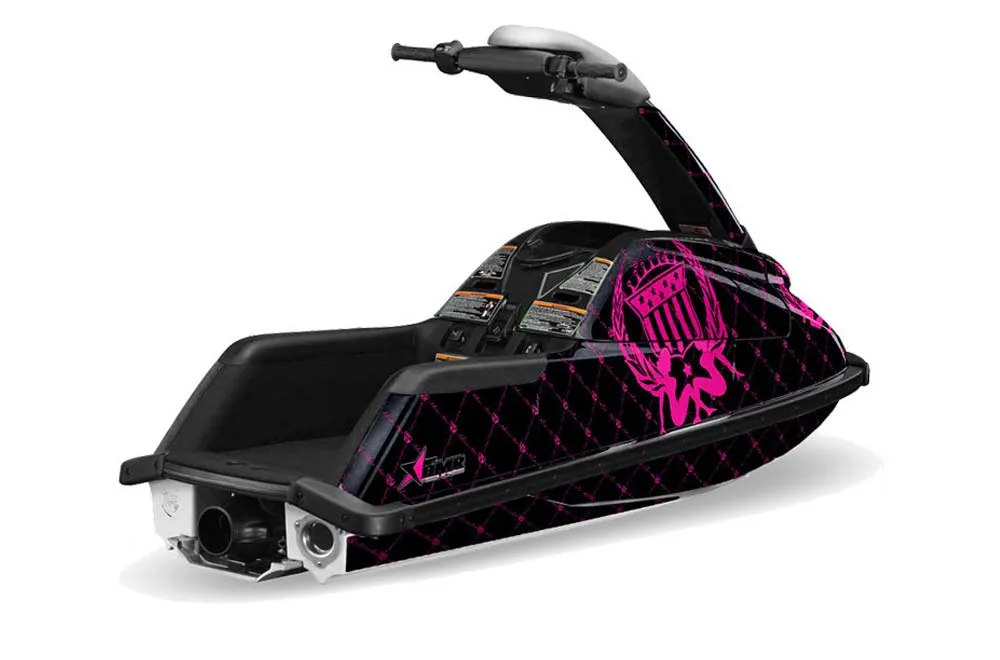 Yamaha Superjet Round Nose Jet Ski Graphic Kit - All Years Silver Star - Reloaded Pink