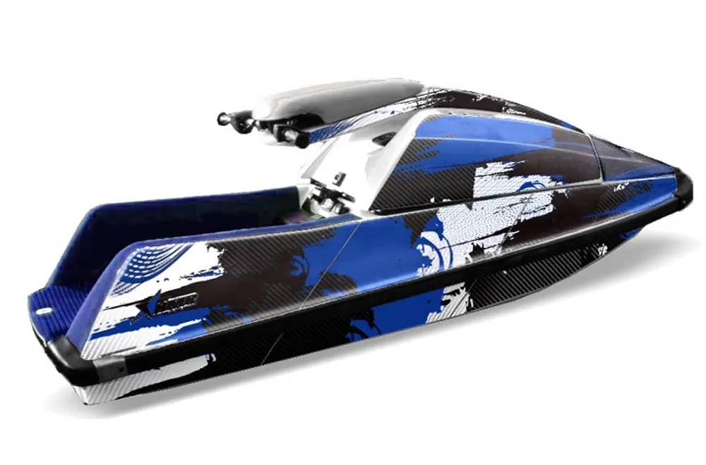Yamaha Superjet Square Nose Jet Ski Graphic Kit - All Years Carbon X Blue