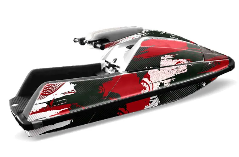 Yamaha Superjet Square Nose Jet Ski Graphic Kit - All Years Carbon X Red