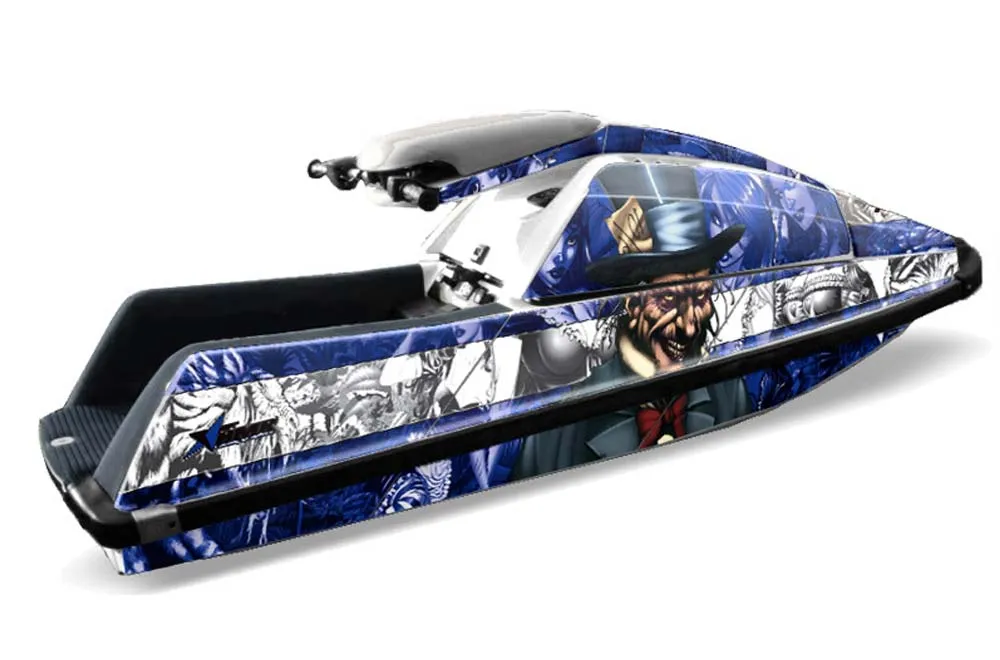 Yamaha Superjet Square Nose Jet Ski Graphic Kit - All Years Mad Hatter Blue