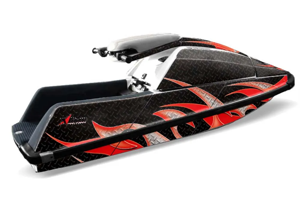 Yamaha Superjet Square Nose Jet Ski Graphic Kit - All Years Tribal Flames Red