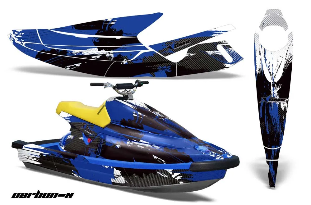 Yamaha Wave Blaster Jet Ski Graphic Kit - 1993-1996 Carbon X Blue