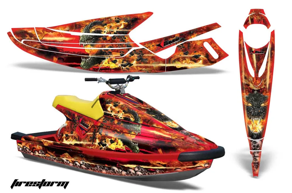 Yamaha Wave Blaster Jet Ski Graphic Kit - 1993-1996 Firestorm Red