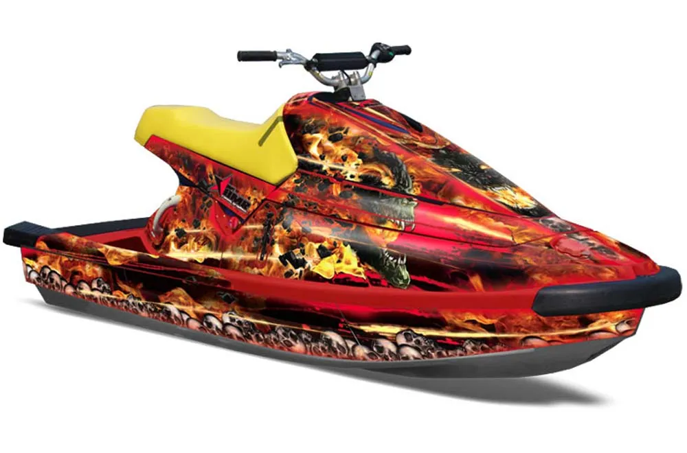 Yamaha Wave Blaster Jet Ski Graphic Kit - 1993-1996 Firestorm Red
