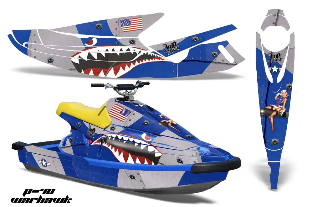 Yamaha Wave Blaster Jet Ski Graphic Kit - 1993-1996 P40 Warhawk Blue