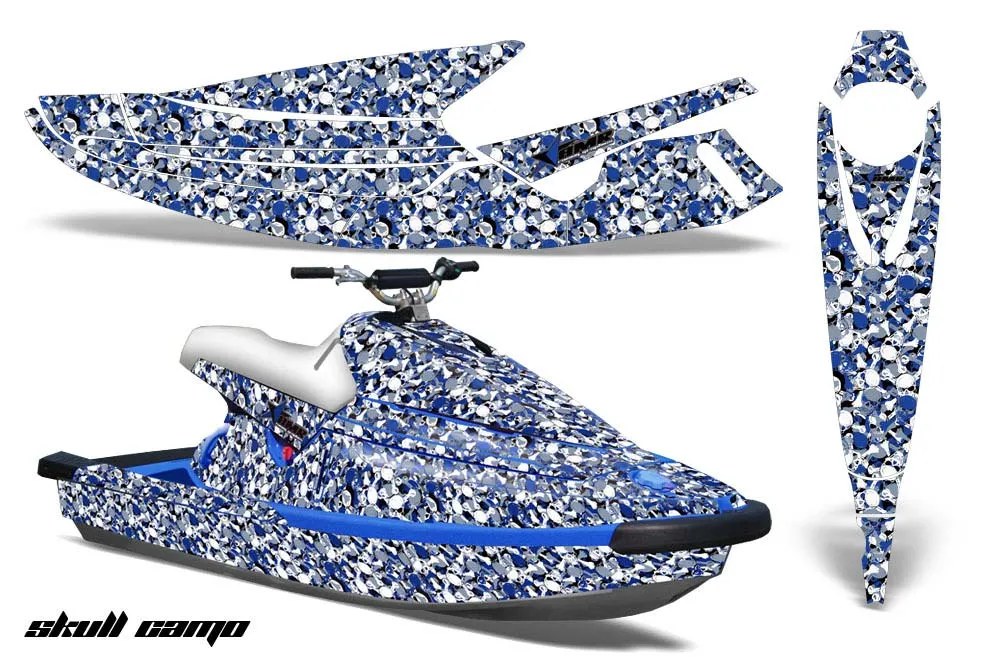 Yamaha Wave Blaster Jet Ski Graphic Kit - 1993-1996 Skull Camo Blue