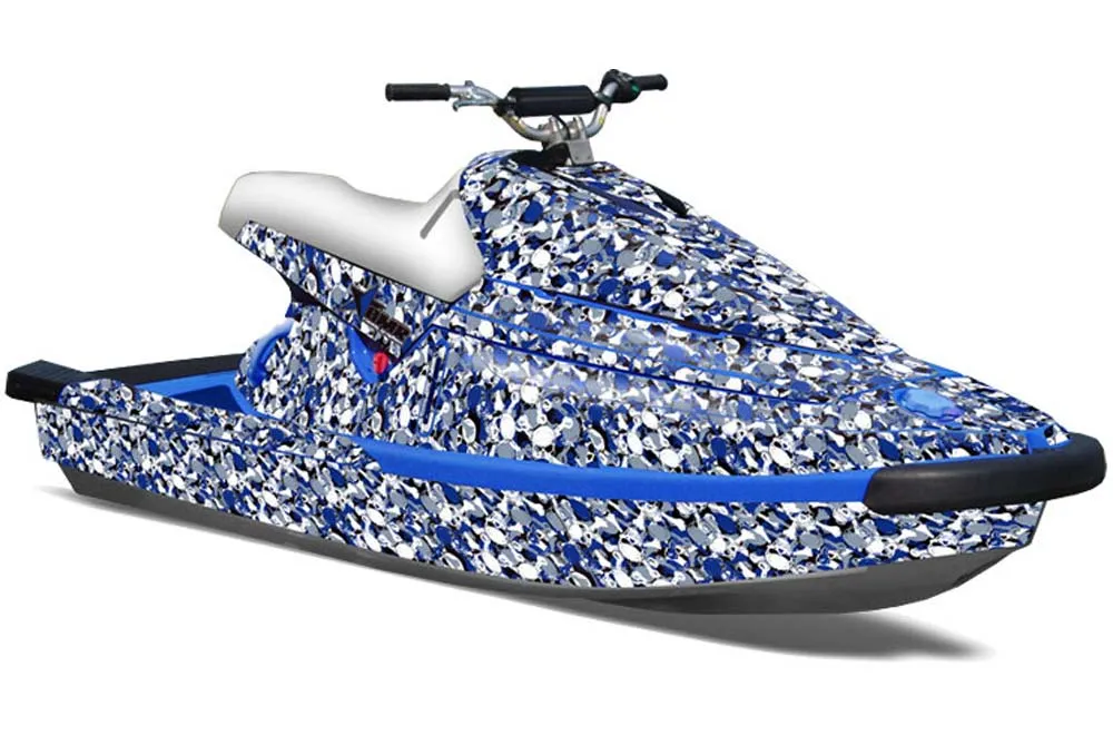 Yamaha Wave Blaster Jet Ski Graphic Kit - 1993-1996 Skull Camo Blue