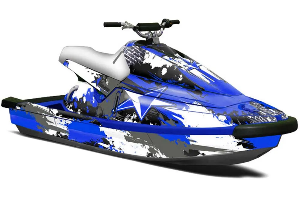Yamaha Wave Blaster Jet Ski Graphic Kit - 1993-1996 Street Star Blue