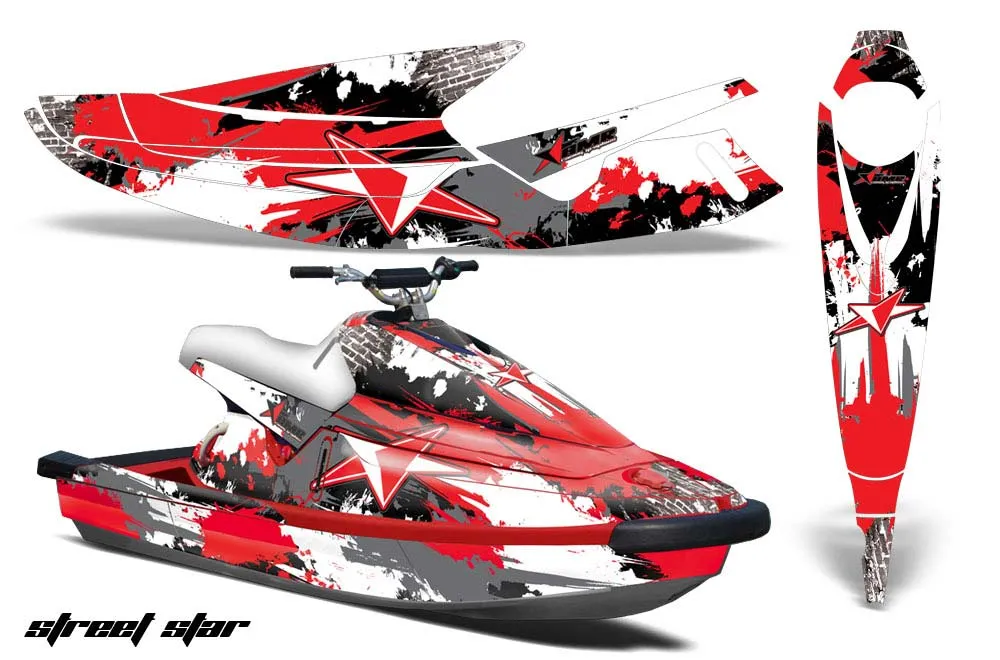 Yamaha Wave Blaster Jet Ski Graphic Kit - 1993-1996 Street Star Red