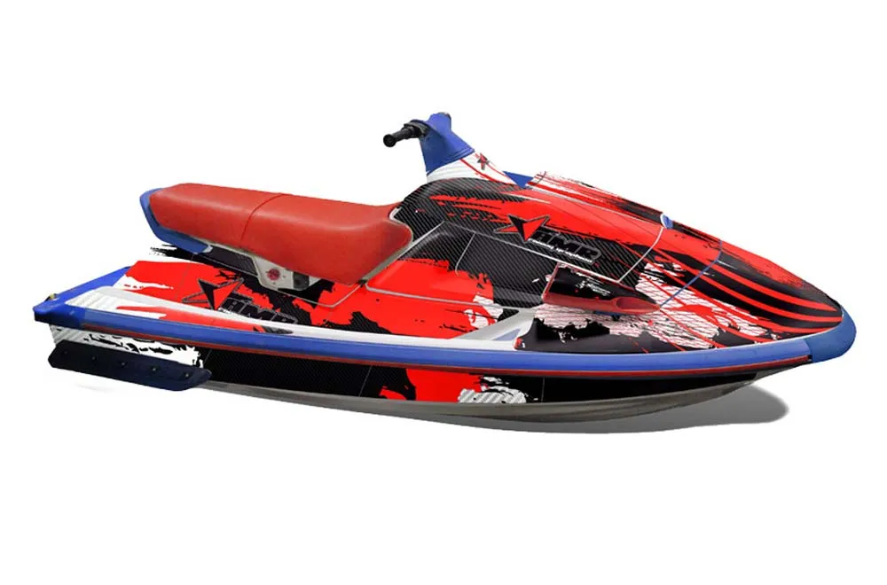 Yamaha Wave Raider Jet Ski Graphic Kit - 1994-1996 Carbon X Red