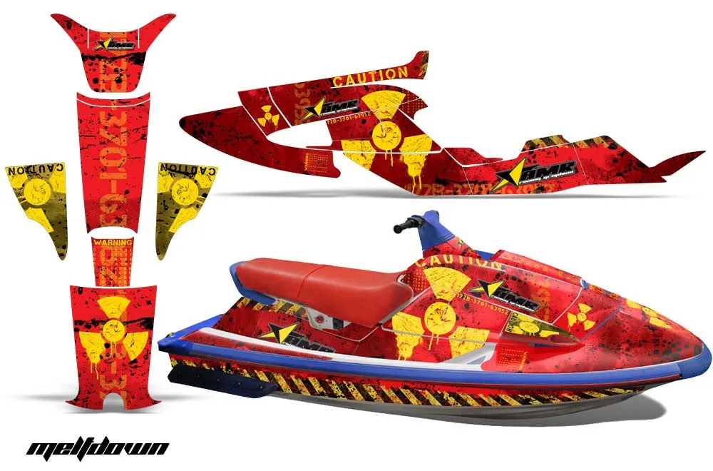 Yamaha Wave Raider Jet Ski Graphic Kit - 1994-1996 Meltdown Red