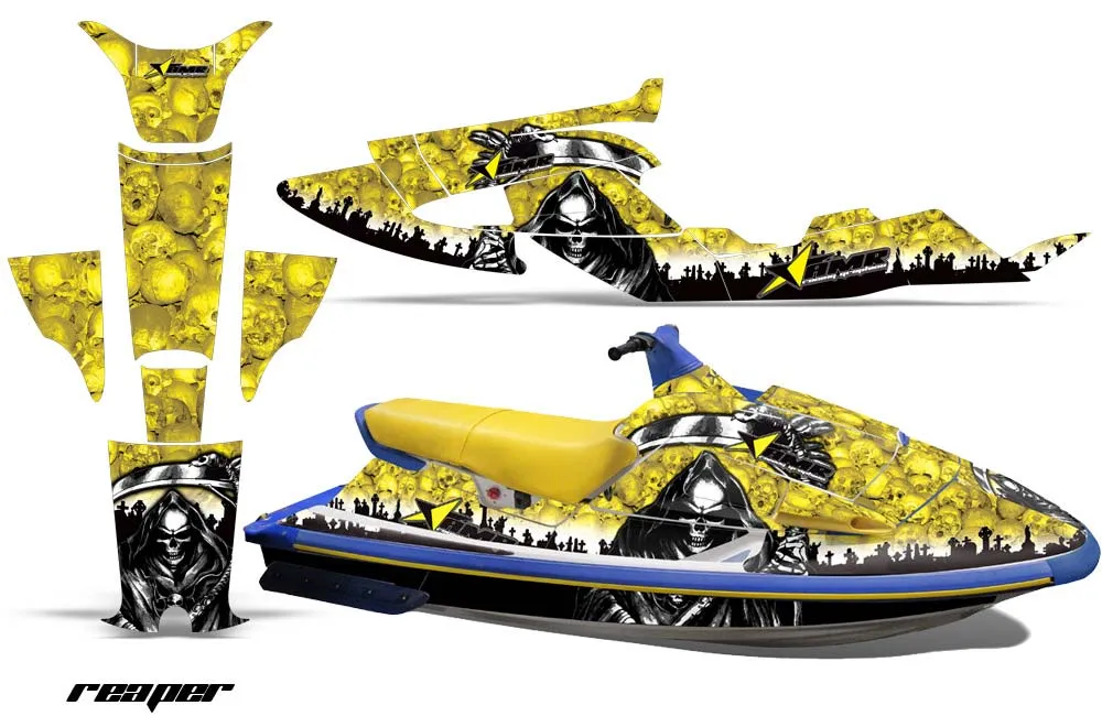 Yamaha Wave Raider Jet Ski Graphic Kit - 1994-1996 Reaper Yellow