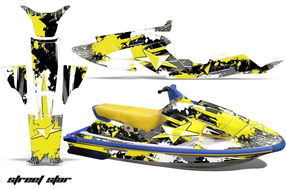 Yamaha Wave Raider Jet Ski Graphic Kit - 1994-1996 Street Star Yellow