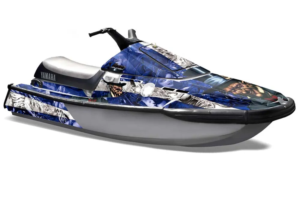 Yamaha Wave Runner 3 Jet Ski Graphic Kit - 1991-1996 Mad Hatter Blue