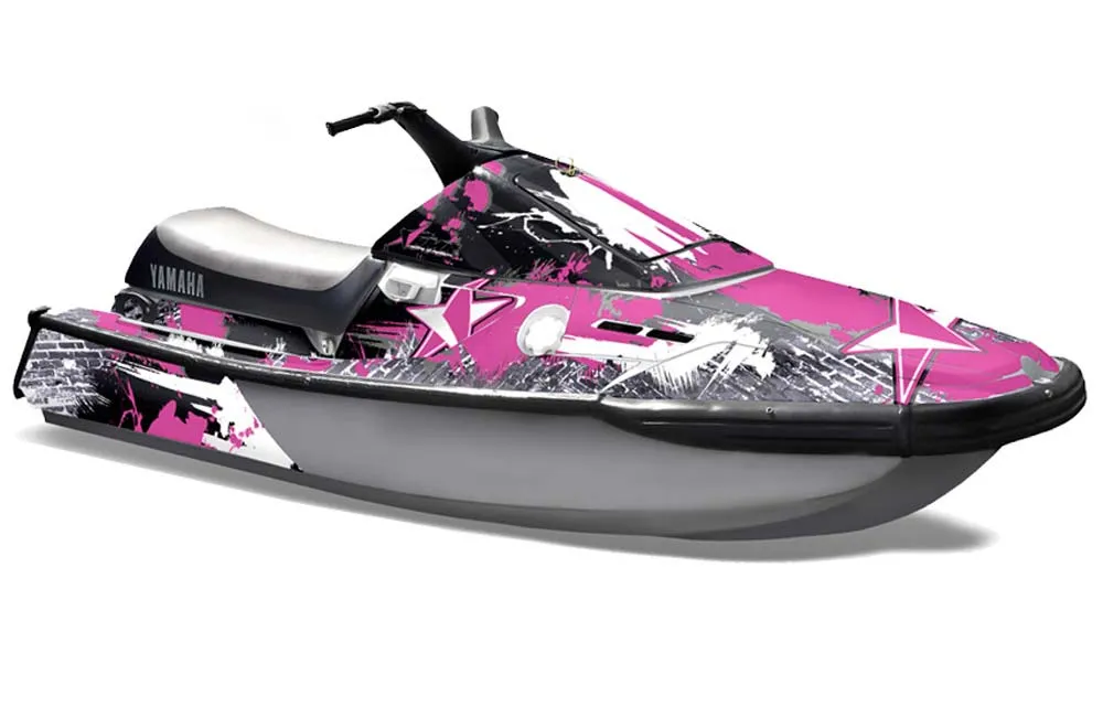 Yamaha Wave Runner 3 Jet Ski Graphic Kit - 1991-1996 Street Star Pink