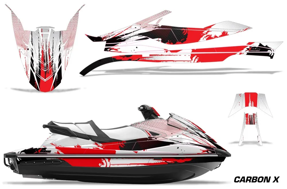 Yamaha Wave Runner GP 1800 Jet Ski Graphic Kit 2017 Carbon X Red