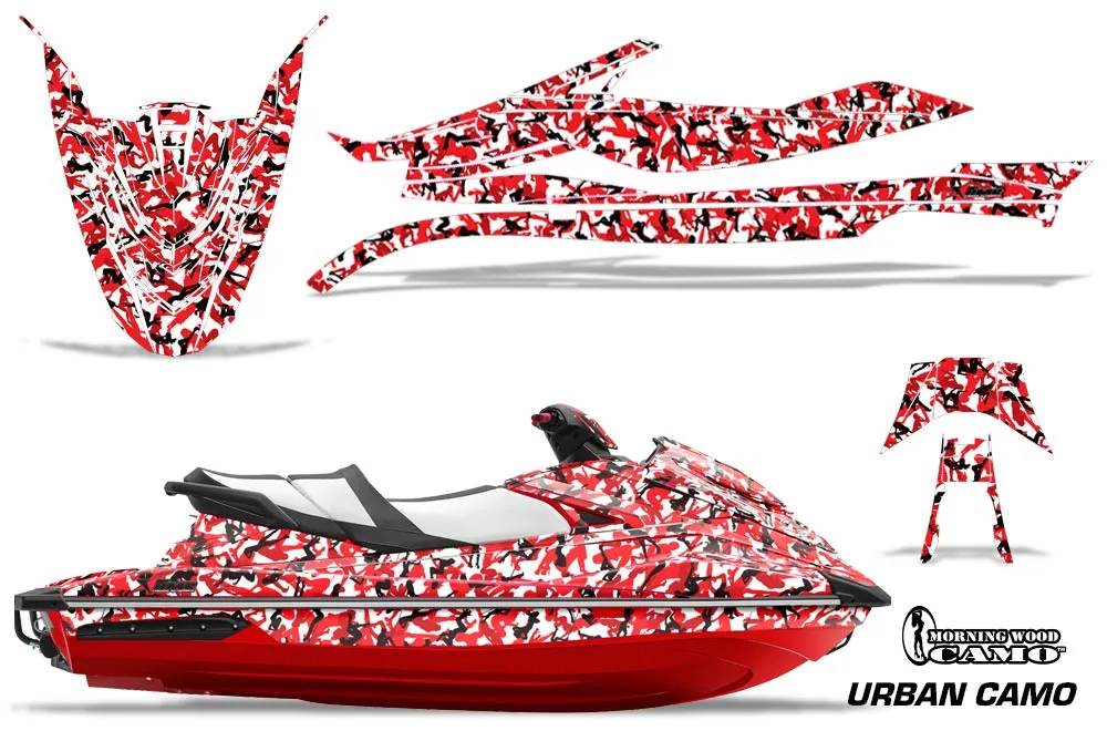Yamaha Wave Runner GP 1800 Jet Ski Graphic Kit 2017 Morning Wood - Urban Camo Red