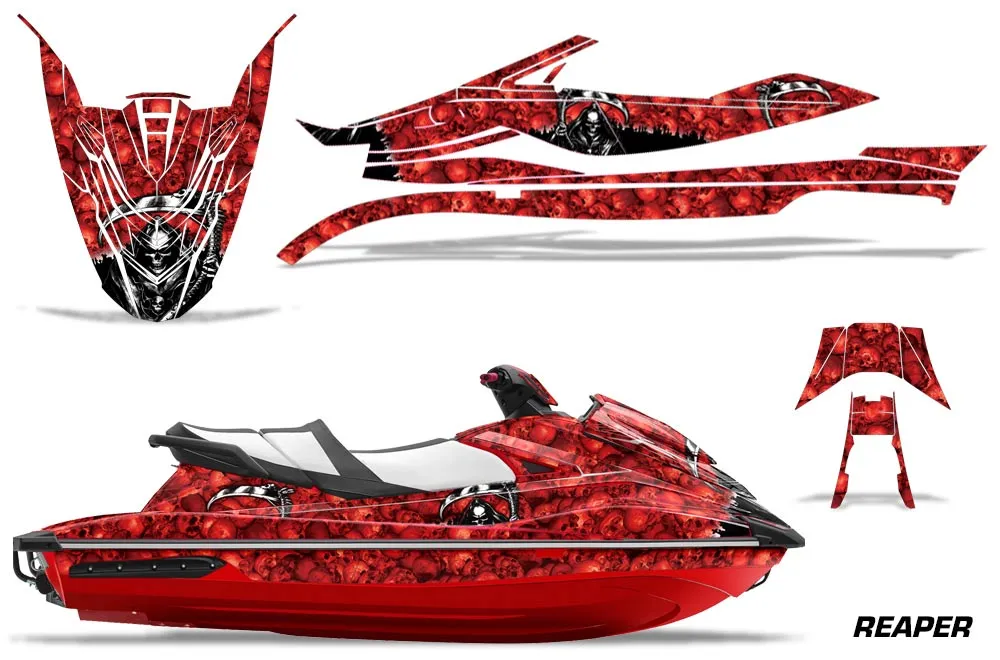 Yamaha Wave Runner GP 1800 Jet Ski Graphic Kit 2017 Reaper Red