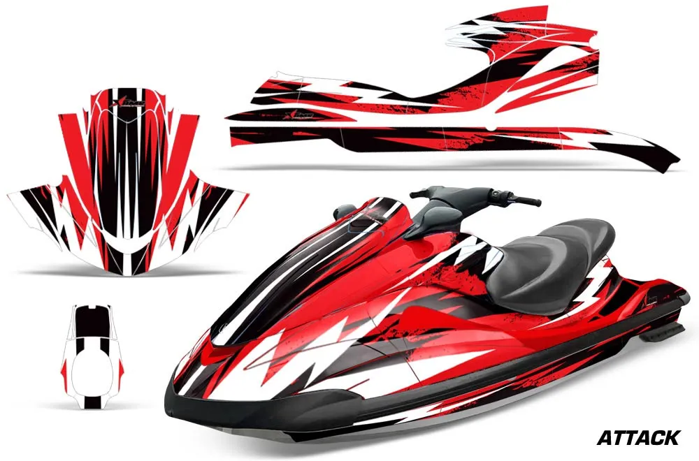 Yamaha Wave Runner Jet Ski Graphic Kit 2002-2005 Attack Red