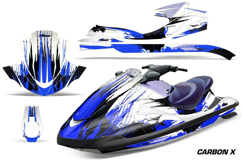 Yamaha Wave Runner Jet Ski Graphic Kit 2002-2005 Carbon X Blue