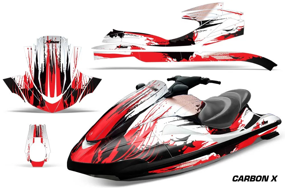 Yamaha Wave Runner Jet Ski Graphic Kit 2002-2005 Carbon X Red