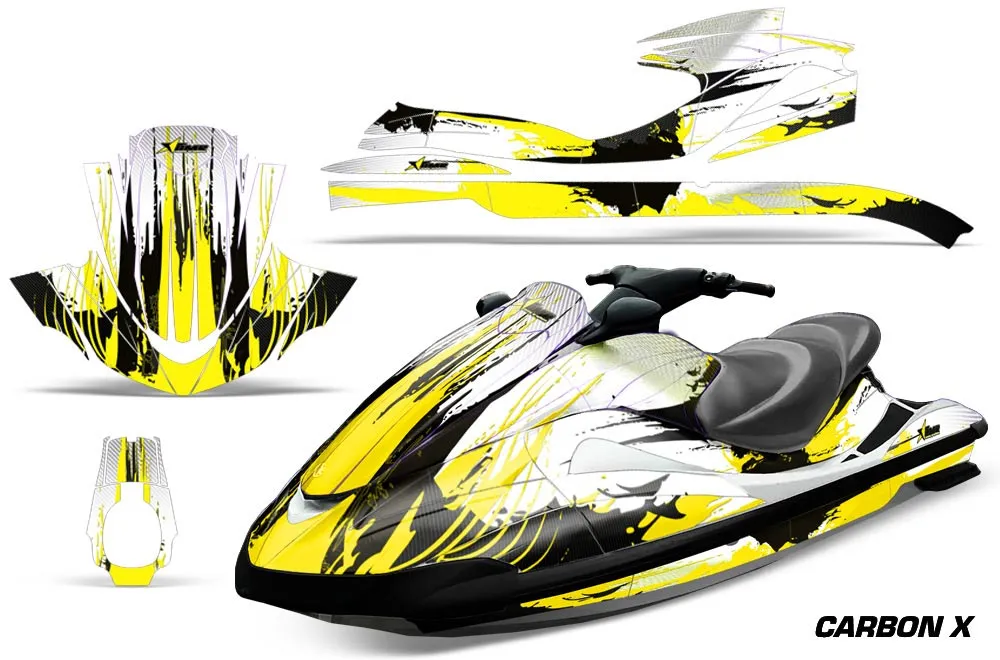 Yamaha Wave Runner Jet Ski Graphic Kit 2002-2005 Carbon X Yellow