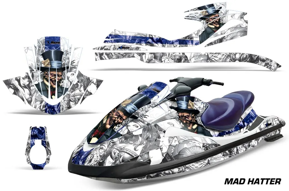 Yamaha Wave Runner Jet Ski Graphic Kit 2002-2005 Mad Hatter Blue