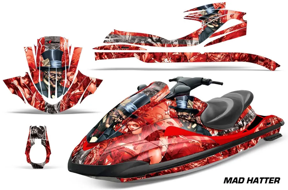 Yamaha Wave Runner Jet Ski Graphic Kit 2002-2005 Mad Hatter Red