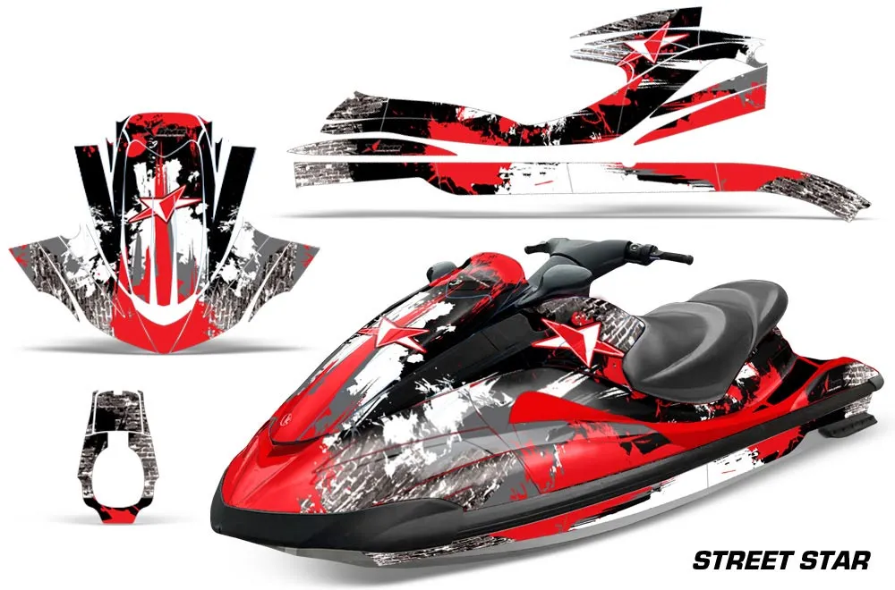 Yamaha Wave Runner Jet Ski Graphic Kit 2002-2005 Street Star Red