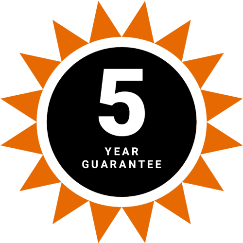 5-year no-fade guarantee
