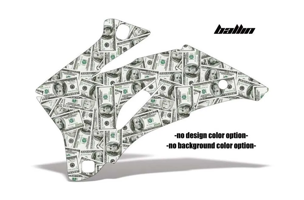 Ballin design shown on a set of graphic panels