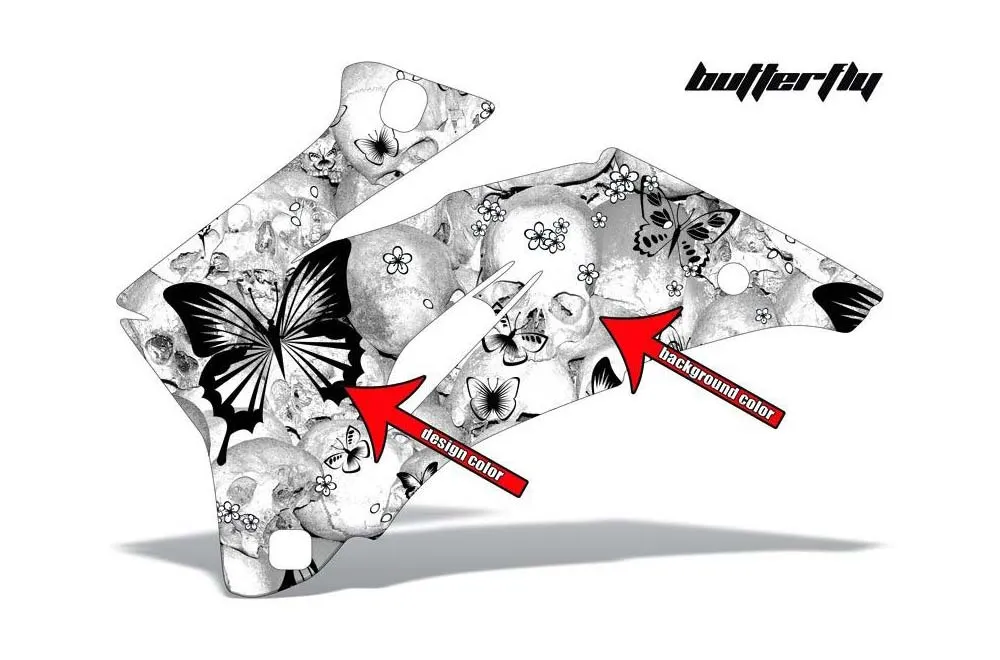 Butterfly design shown on a set of graphic panels