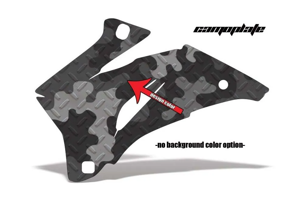Camoplate design shown on a set of graphic panels