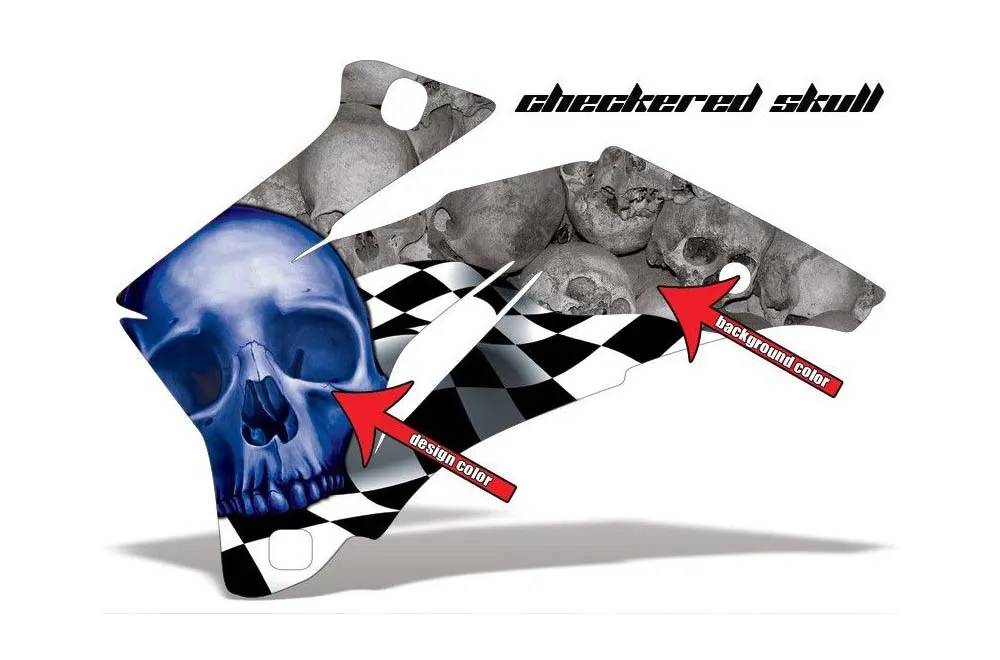 Checkered Skull design shown on a set of graphic panels