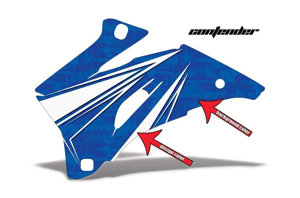 Contender design shown on a set of graphic panels