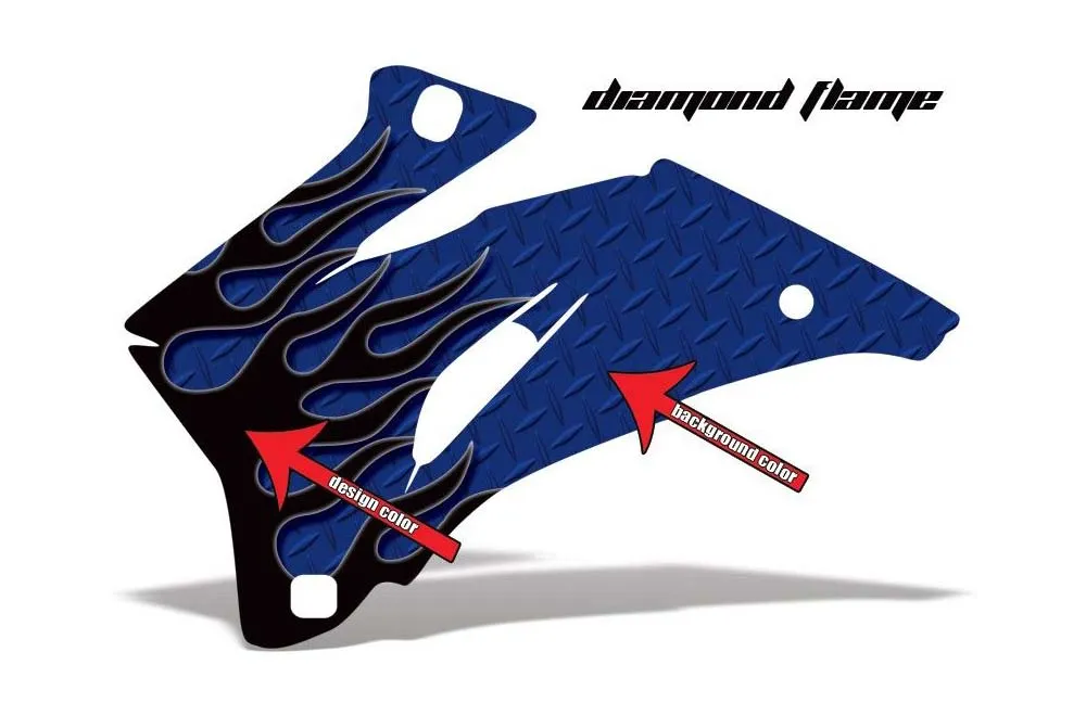 Diamond Flame design shown on a set of graphic panels
