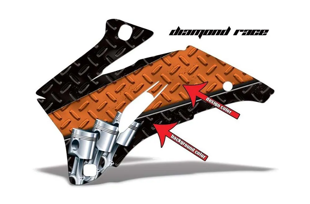 Diamond Race design shown on a set of graphic panels