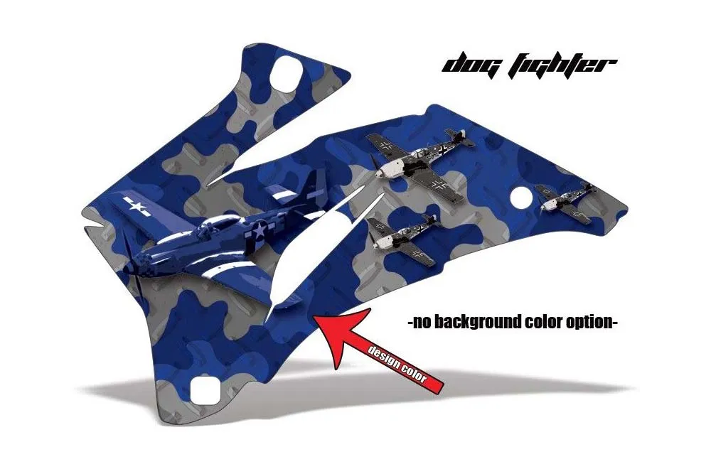 Dog Fighter design shown on a set of graphic panels