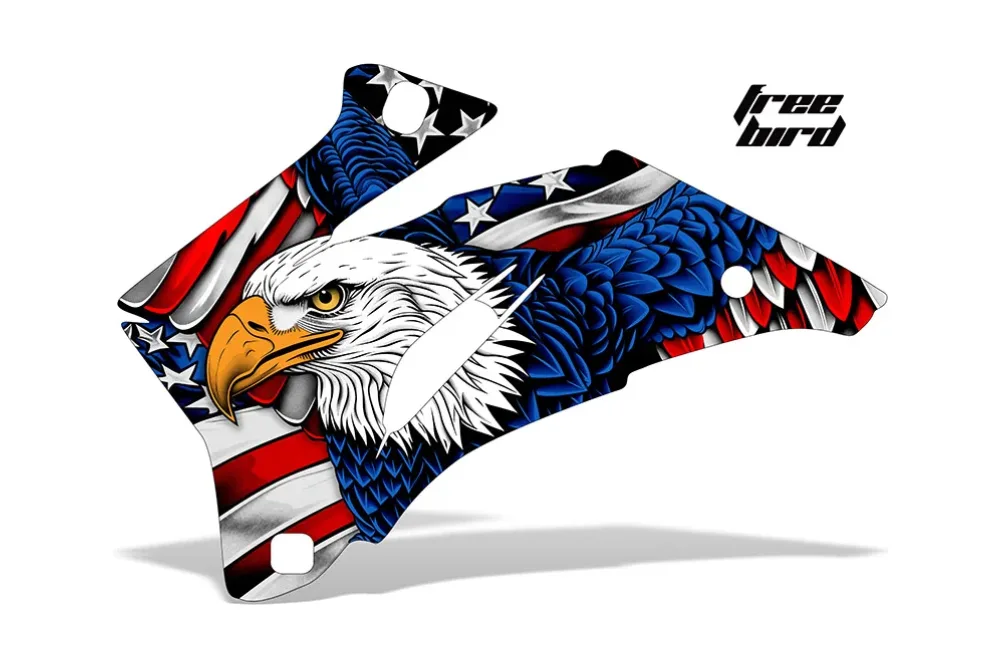 Free Bird design shown on a set of graphic panels